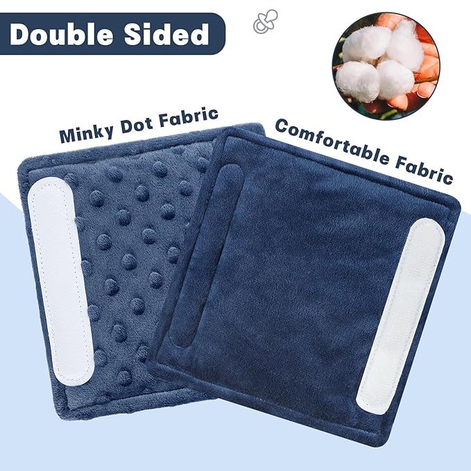 GFU Car Seat Strap Pads for Baby, Soft Shoulder Pads for Comfort, Reversible Seatbelt Covers for Kids, Perfect for Baby Car Seat, Stroller, Swing, High Chair, Size: 6.5 x 6.5 inch, Blue
