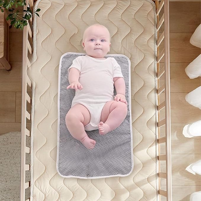 Foldable Baby Changing Mat 2 Pack, Diaper Changing Pad Waterproof Travel Diaper Mat Infant Urinal Pad Baby Changing Kit for Home Travel Outside. (Pink+Yellow)