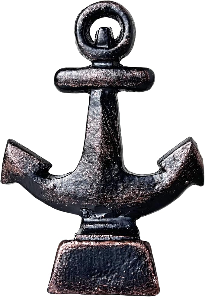 Door Stoppers for Bottom of Door Cast Iron Decorative Door Stop Wedge Metal Doorstops (Nautical Anchor Shape, Bronze)