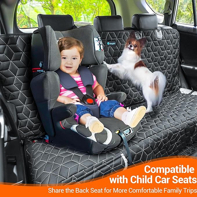 Bench Dog Car Seat Covers for SUV, Waterproof Dog Seat Cover for Back Sea, Dog Seat Cover Protector for Suvs,Cars,Trucks, Heavy Duty Non-Slip Split Bench, Pet & Kid Proof (52" W)
