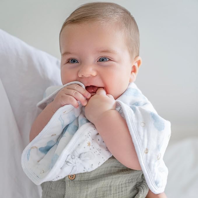 aden + anais 100% Cotton Muslin Burpy Bib – Multi-Use, Absorbent 4-Layer Burp Cloth and Full-Coverage Snap-Closure Baby Bib in One, Lap-Shoulder Drool Cloth, 22.5” X 11”, 2-Pack, Harry Potter