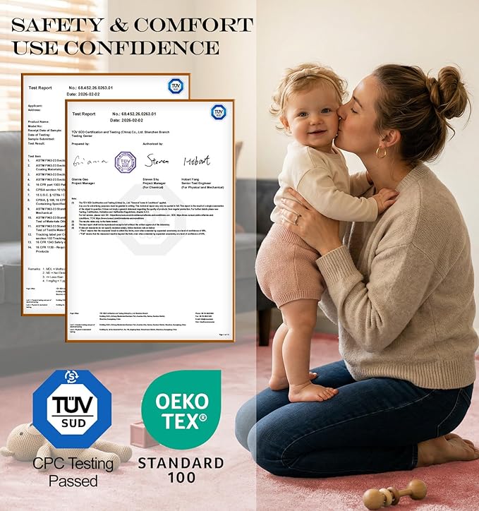 AEOCOO Extra Large 79x118 Baby Play Mat for Floor, 1.3" Thick Memory Foam Nursery Rug, CloudSoft Velvet Anti-slip Cushion, Tummy Time Mat for Toddler Baby Kid Crawling, Living Room, Tatami Style, Pink