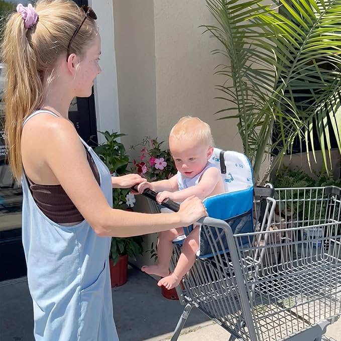 Shopping Cart Seat Cover for Baby, High Chair & Grocery Seat Protector, Padded Chair Covers for Restaurant Seats, Unisex Machine Washable Grocery Cart Liner & Swing Insert – Trucks