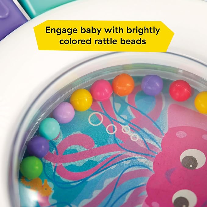 Baby Einstein Ocean Explorers Sensational Janet Sensory Rattle & Teether, Ages 0+ Months, Pink Jellyfish
