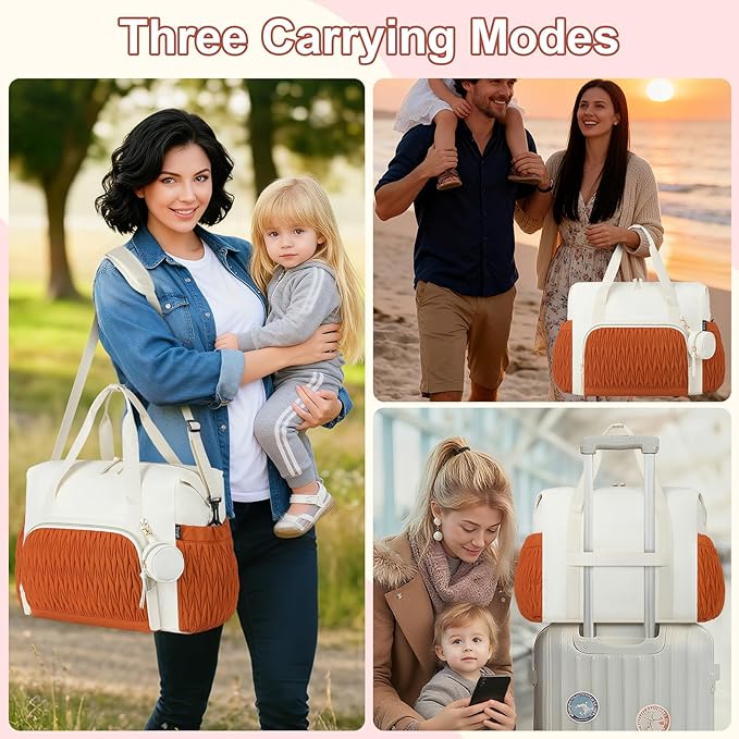 Yorige Diaper Tote Bag for Baby 6pcs, Large Mom Hospital Bags with Changing Pad Pacifier Case for Labor Delivery Boy Girl