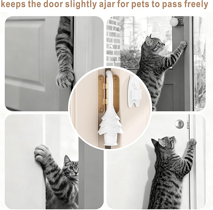 YOFENZO Christmas Tree Hanging Silicone Door Pinch Guard and Anti Door Slam Stopper,Child Safety Finger Pinch Guard,Baby Proofing Doors to Keep Door Open Stop Door from Slamming(2 PCS White)