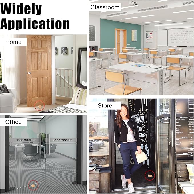 10 Pack Wooden Door Stoppers,Non-Slip Soild Wood Door Wedges for Bottom of Door,Triangle Wood Block Security Door Stopper for Home Office Chair Caning - 4.8 x1.5x1.5 Inch