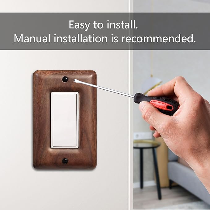 4-Pack Wood Light Switch Cover Plate Decorative Solid Wood Light Switch Cover for Stylish Décor