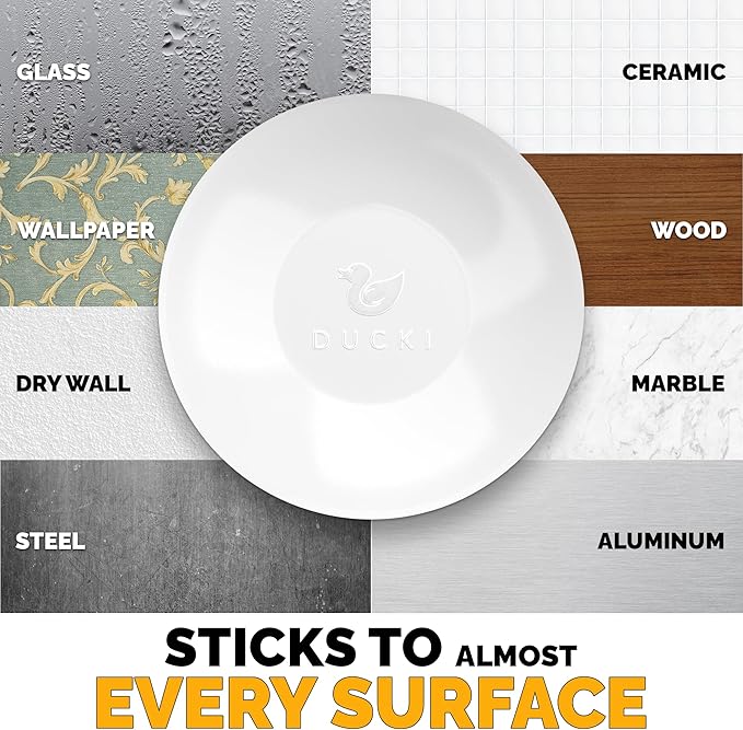 Ducki Door Wall Bumper Protector - Self Adhesive Stopping Shield Prevents Damage & Noise for Knob Handle, Refrigerators, Furniture Home or Office, Shock Absorbing, Discreet, Reusable - 6 Pack White