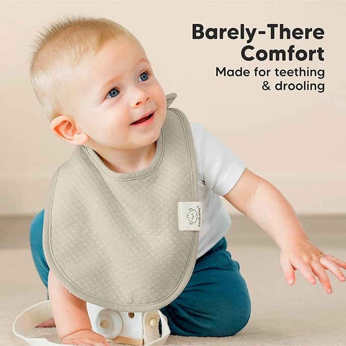 KeaBabies 8-Pack Organic Baby Bibs for Girls, Boys - Quilted Cotton Cloth Baby Drool Bibs for Drooling and Teething Toddler, Newborn, Infant, Soft & Super Absorbent (Eclipse)