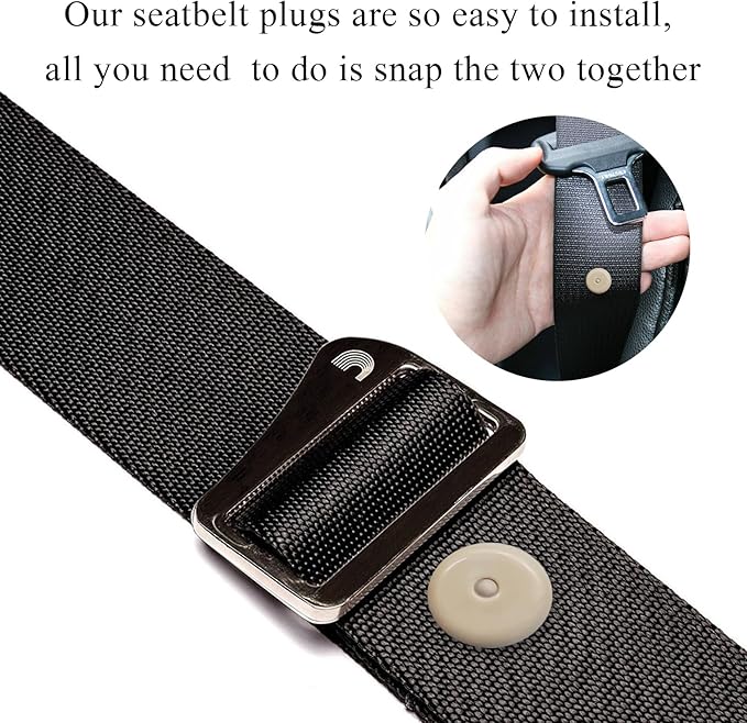10 Sets Seat Belt Button Stop, Snap-On Plastic Seatbelt Stopper No Welding Required, Safety Seat Belt Stopper Spacing Limit Buckle Clip Retainer, Interior Car Accessories (Beige)