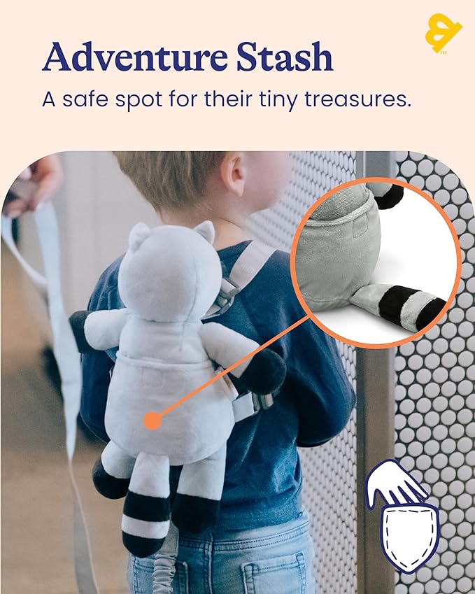 GoldBug Toddler Safety Harness & Leash - Raccoon