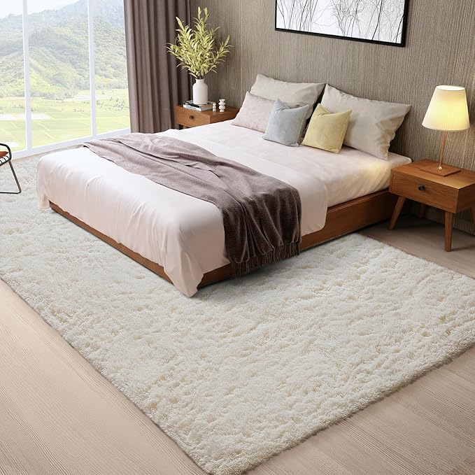 Ophanie Area Rugs for Bedroom Living Room,Color 2- Ivory,Size 8' x 10',Shape Rectangular