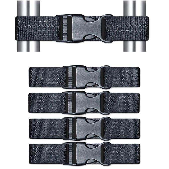 Coosin Baby Safety Locks,Handles Child Safety Locks Simple Installation Home Safety Strap Locks Fit Closed Handle Cabinets,Oven, Double Open The Door Refrigerator, Kitchen Door ect... (4 Pack, Black)