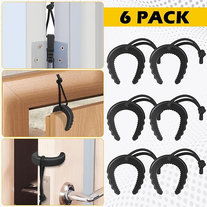 6 Pack First Responder Door Stops, Door Stoppers for Law Enforcement, Police, Emergency Medical Services, Door Stoppers Wedge, Black
