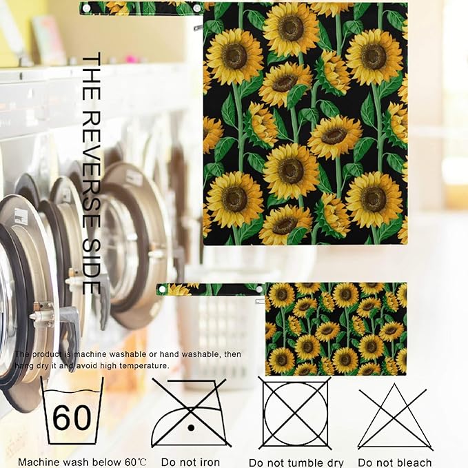 visesunny Sunflower 2Pcs Wet Bag with Zippered Pockets Washable Reusable Roomy for Travel,Beach,Pool,Daycare,Stroller,Diapers,Dirty Gym Clothes, Wet Swimsuits, Toiletries