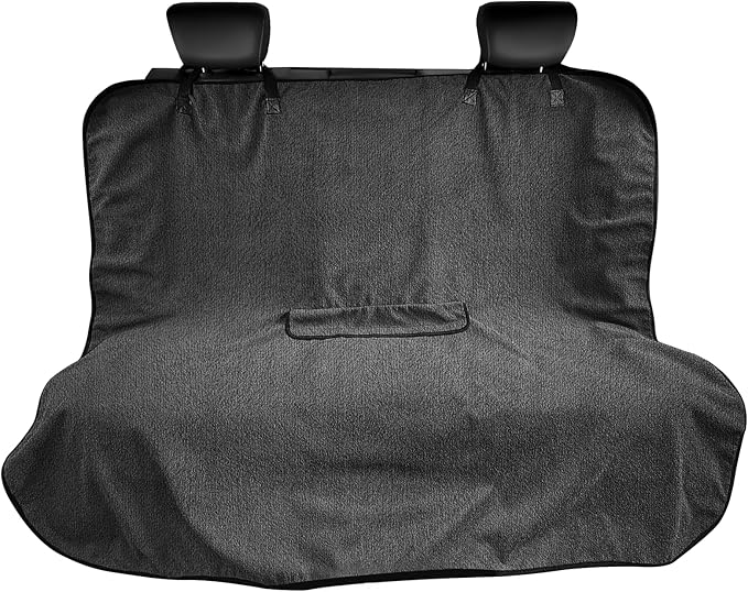 ZIMABLUE Terry Cloth Back Rear Seat Cover Gray Universal Waterproof Car Sport Towel Seat Cushion Sweat-Absorbent Towel Cloth Suitable for All Seasons Waterproof Beach Seat Cover
