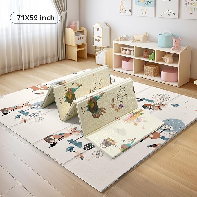 UANLAUO Kids Play Mat for Babies and Toddlers - Baby Play Mats for Floor Crawling Mats for Babies 6-12 Months, Large Waterproof Activity Playmats for Baby Infants, Toddlers, Play & Tummy Time