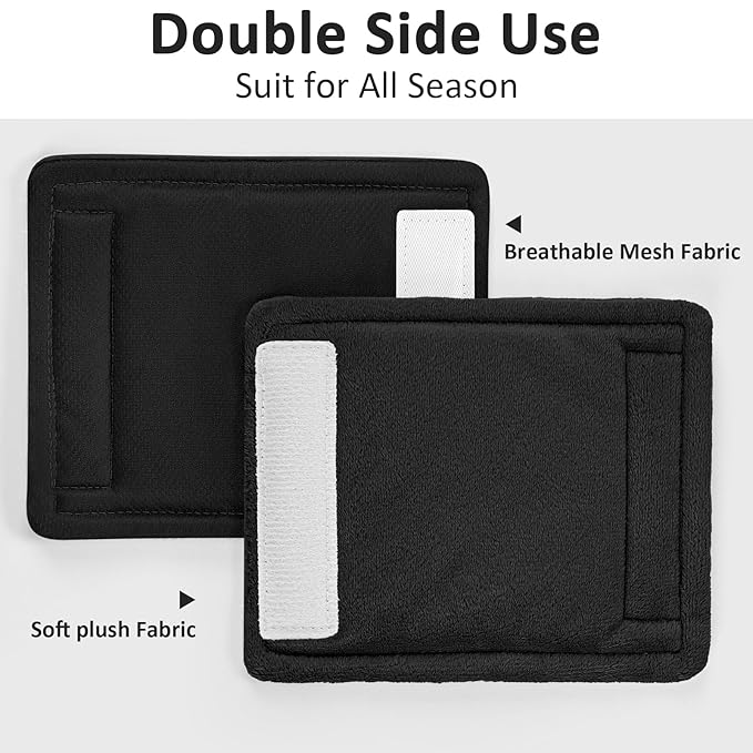 SWESEN Baby Car Seat Strap Covers, 3 Piece Soft Car Seat Strap Shoulder Pads for Baby Girls Boys, Double-Sided Use carseat Straps Covers for Stroller, Car Seats, Pushchair, Black