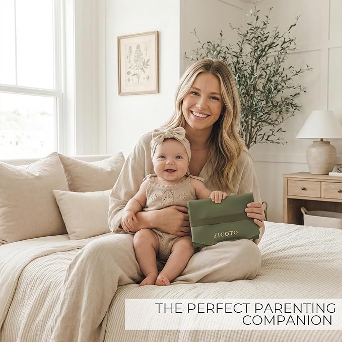 Beautiful Baby Diaper Changing Mat Made of Vegan Leather - Soft and Easy to Wipe Changing Pad for Travel or at Home Use - Lightweight and Foldable Mat that Perfectly Fits Into Any Diaper Bag