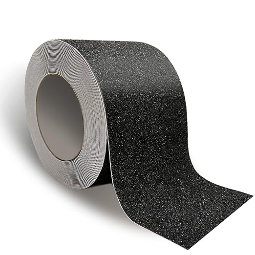 Danlaila Anti Slip Grip Tape Heavy Duty for Stairs 4inch × 60Ft Outdoor/Indoor Waterproof Safety Non Skid Roll for Stair Steps Ramp Traction Tread Staircases Grips Adhesive Non Slip Strips Walk- Black