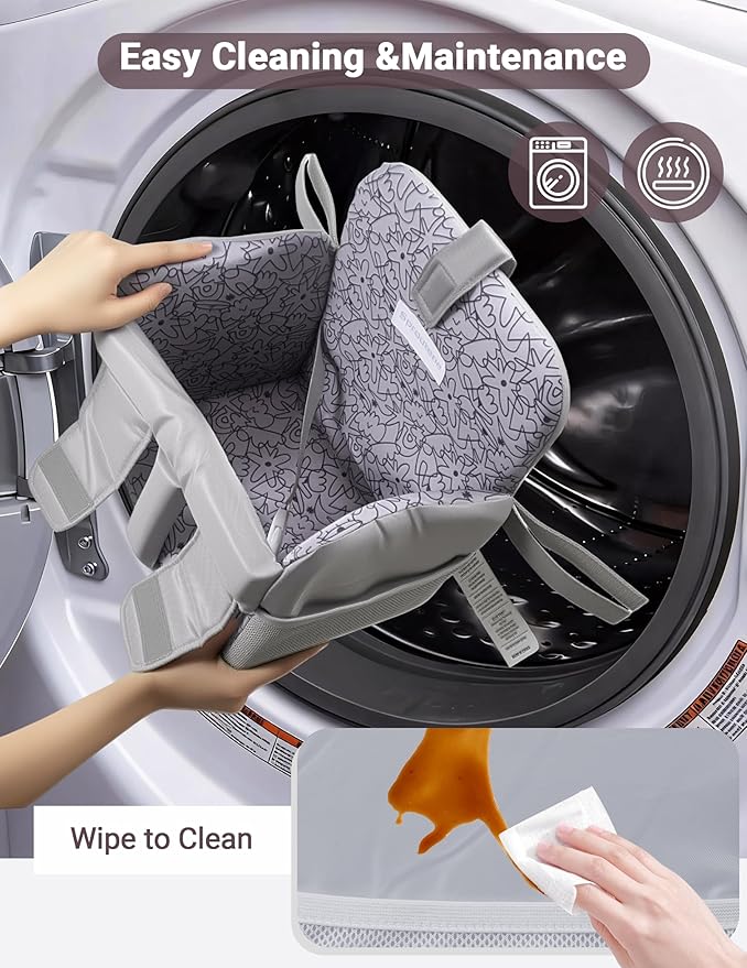 Shopping Cart Cover for Baby Girl and Boy, High Chair Cover for Restaurant, Padded Grocery Cart Seat Cover & Swing Insert for Infant & Toddler, Durable Machine Washable (Dark Grey)