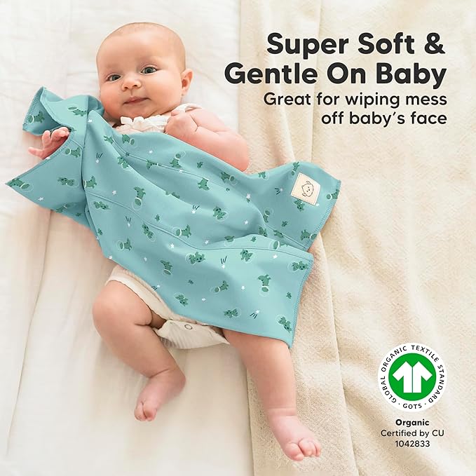 Organic Burp Cloths Baby Boy, Girl - 6-Pack Large 100% Cotton Burping Cloths for Babies, Spit Up Rags, Super Absorbent, Ultra Soft Newborn Rag, Gender Neutral, Machine Washable, Durable (Cosmo)