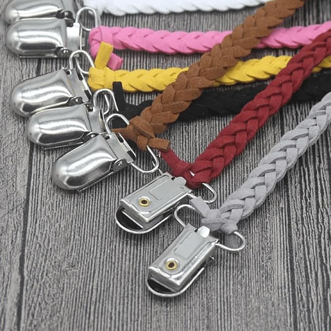 25 PCS Baby Girl Pacifier Metal Clip DIY Suspender Clips for Stroller Toy Straps Bibs Fasteners Supplies Garters Crafting Making Hardware Bulk (5-Styles, Silver)