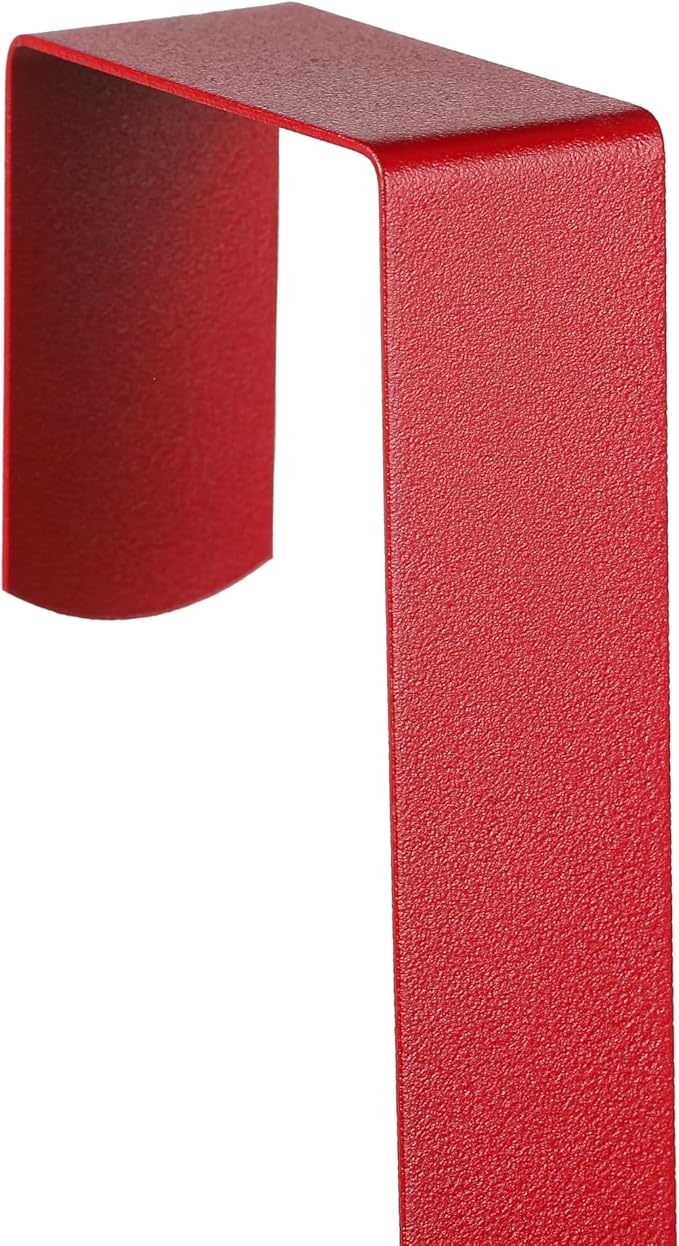 Sattiyrch 15" Wreath Hanger for Front Door,Sturdy Steel Wreath Door Hanger,Over The Door Hanger Hook (Red,4)