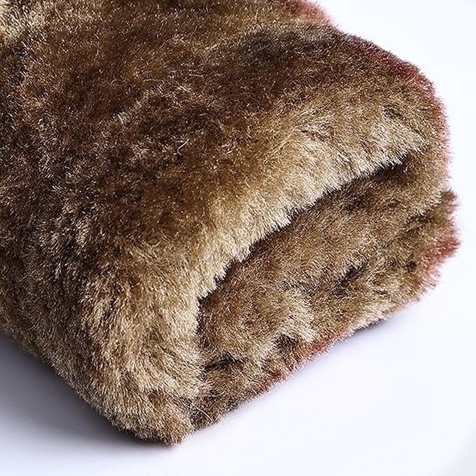 Amooca Soft Faux Fur Universal Fit Seatbelt Cover Car Truck SUV Airplane Seat Belt Shoulder Pad for Carmera Backpack Straps Neck Cushion Protector 2 Pack 10.5in Brown