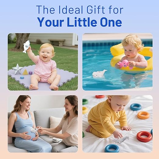 Doli Yearning Baby Bath Thermometer for Newborn & Infant - Floating Digital Water Temperature Monitor with Timer & LCD Display - Safe Bathing Essentials for New Moms