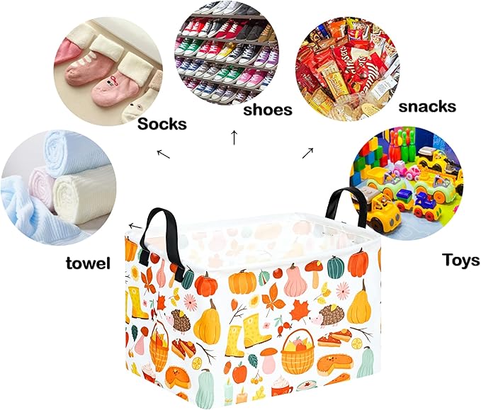 DUYIY Rectangle Gift Storage Basket Home Shelf Storage Basket Organizer Box Clothes Laundry Hamper Nursery Basket Laundry Basket with Handles