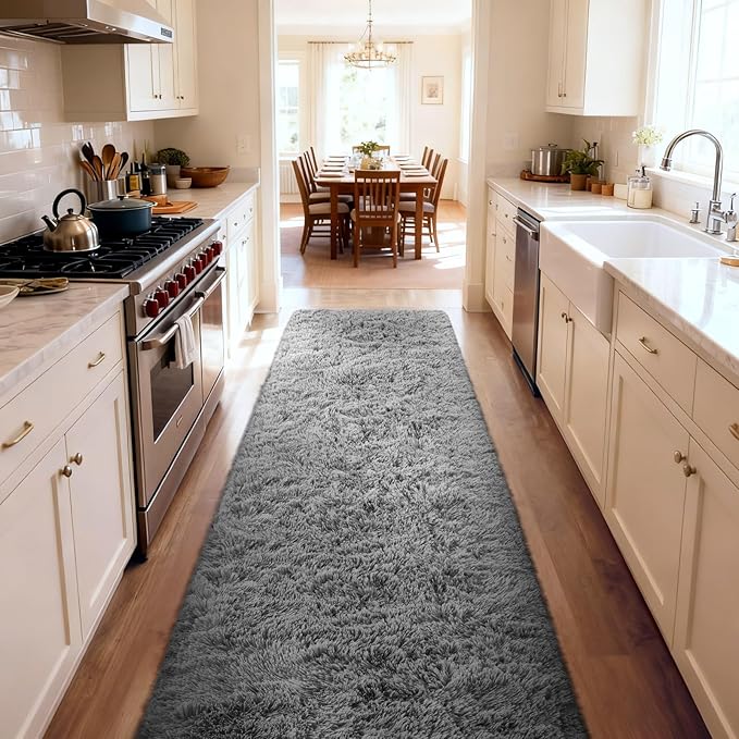 Ophanie Area Rugs for Bedroom Living Room,Color 1- Grey,Size 2' x 10',Shape Rectangular