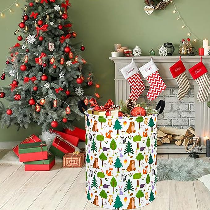 MAIZMZ Kids Animal Laundry Basket Nursery Hamper Storage Bins Gift Basket Clothes Organizer Toy Box Large Canvas Collapsible Chest for Home/Dorm/Kitchen/Pet/Office/Closet/Shelf/Room Decor