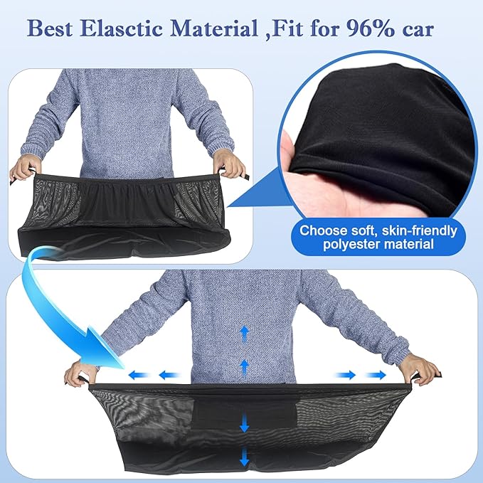 Breathable Mesh Car Window Shades for Camping, Rear Side Car Window Screens Covers Mosquito Nets Fit for 97% of Cars SUVs, Reduce Sun Glare UV Rays Privacy Protection,2 Pack