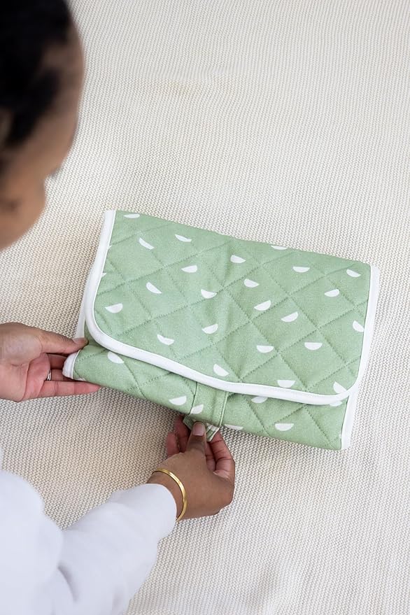 Pearhead Mommy and Baby Things Pouch Set, Canvas Zipper Organizer Bags for Diaper Bag and Travel, Cosmetic and Makeup Bag for Mom