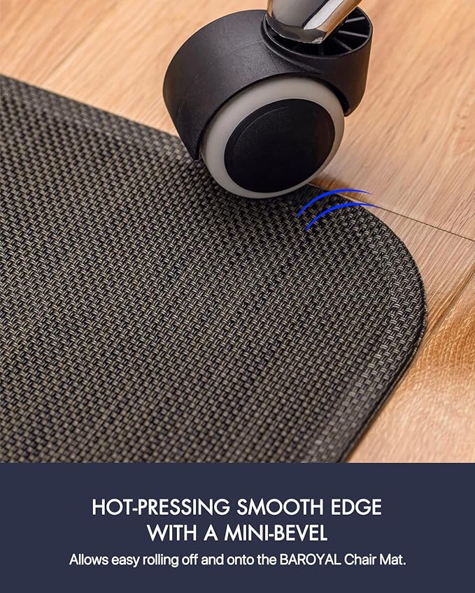 Baroyal Office Chair Mat for Hardwood Floor Under Desk Computer Rolling Chair Mat for Wood/Tile Floor Non-Slip Heavy Duty Desk Rug PVC Plastic Hard Floor Protector 48" x 60" (Espresso)