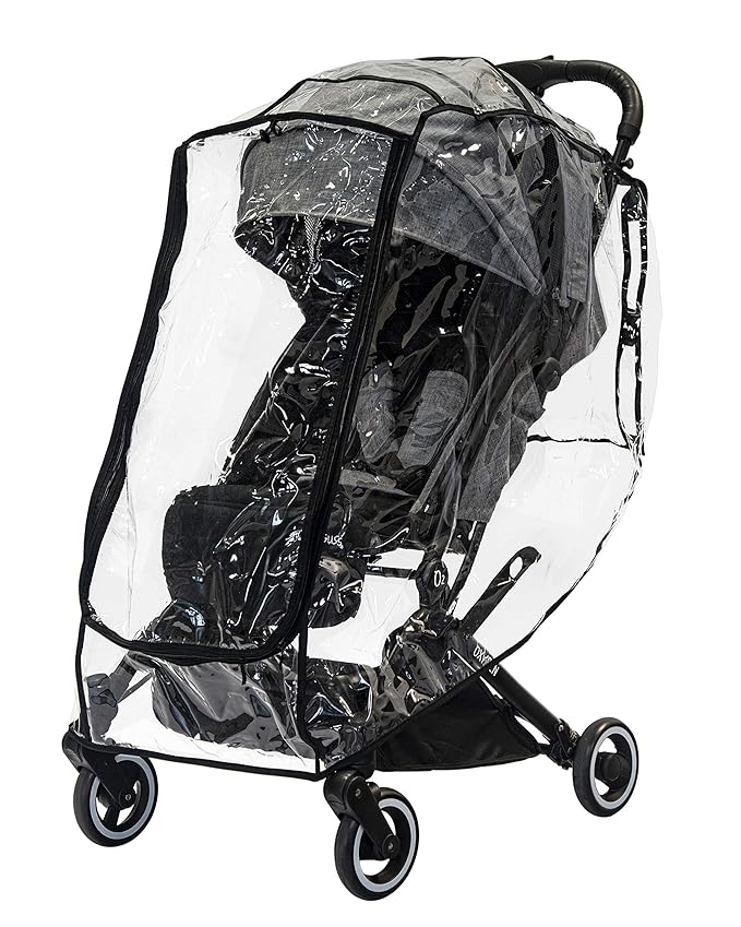 guzzie+Guss Universal Stroller Rain-Cover (Weather Shield), Clear, Well Ventilated, Waterproof Raincover Features Unique Zipped Front Opening, Fits Most Brands of Strollers incl Full-Sized and Jogger