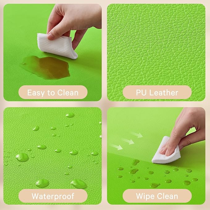 Waterproof Baby Play Mat for Floor 1.3"Thick Memory Foam 50 * 50 Cushion Playpen Playmat Tummy Time Crawling Mat Nursery Rug Pad Mattress Create Soft & Safe Area for Infants,Toddler,Kids,Green