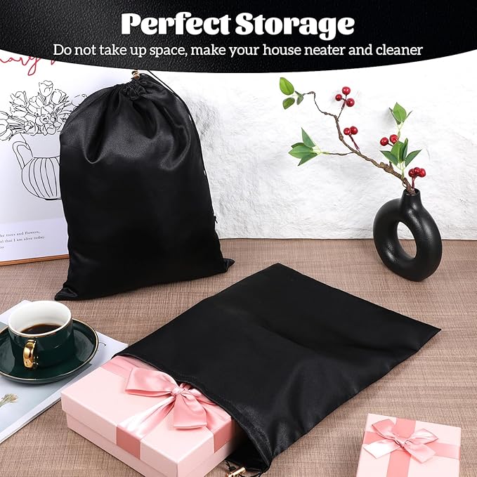 10 Pcs Game Toy Storage Bag with Drawstring, Multi Purpose Foldable Stuff Sack Travel Bags, Pouches for Lightweight Toys, Adjustable Toy Organizer, Foldable Ditty Underwear Bag for Women Men, Black