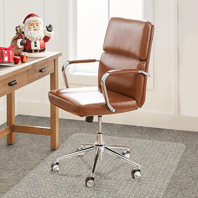 Office Chair Mat for Carpet: 36" x 48" Plastic Heavy Duty Computer Desk Mats for Low Flat and No Pile Carpeted Floor - Clear Rug Pad for Rolling Chairs Office Work Home Gaming Rectangle
