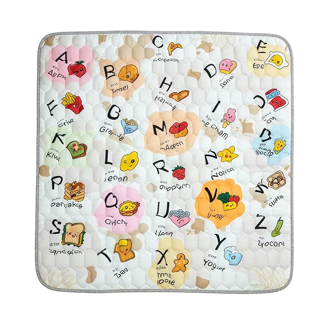 Baby Play Mat for Floor Playpen - 50" X 50" Playpen Mat,Thick One-Piece Crawling, Odorless Floor Mat, Non-Slip Cushioned Baby Playmat for Infants,Babies,Toddlers. Foldable and Machine Washable