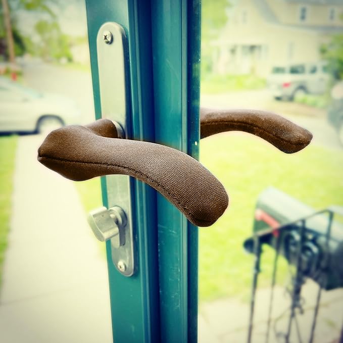 for Hot Door Handles: 2 PCS Door Handle Covers, Anti-Scald Door Handle Cover, Door Knob Protector for Hot and Cold Doors (2Pack Brown)