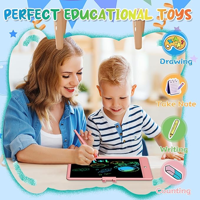 PYTTUR LCD Writing Tablet for Kids 10 Inch Reusable Drawing Tablets for Kids Colorful Writing Board Electronic Drawing Board Educational and Learning Toys for 2-4 Year Old Boys