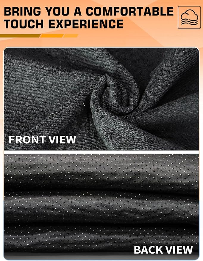 TESFEEL Car Seat Cover Towel, Waterproof Terry Cloth Car Seat Cover Universal Fit for Cars, SUVs, Pickups, Washable Car Seat Protector Brand Customized(Black,2pcs)