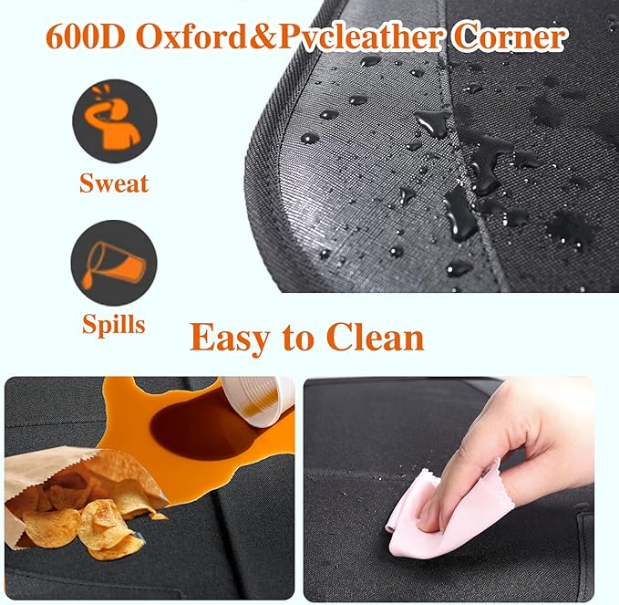 Car Seat Protector, Non-Slip Rubber Padded Backing Seat Protector for Child Seats, Waterproof Thickest Padding Car Seat Protector Under Baby Seat - No Imprint (Black-Ⅰ-1pcs)