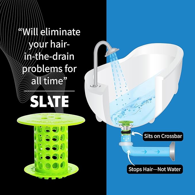 TubShroom Bathtub Drain Hair Catcher – In-Drain Tub Strainer & Clog Prevention Protector, Fits Standard 1.4”–1.75” Tub Drains, Easy Clean, Captures Human & Pet Hair out of Sight (Green)