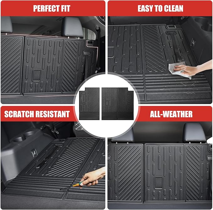 Cargo Mat Fit for 2020-2025 Toyota Highlander&Grand Highlander 3rd Row Backrest Mat TPE Trunk Liner All Weather Seats Back Protector for Highlander/Grand Highlander Accessories(Backrest Liner)