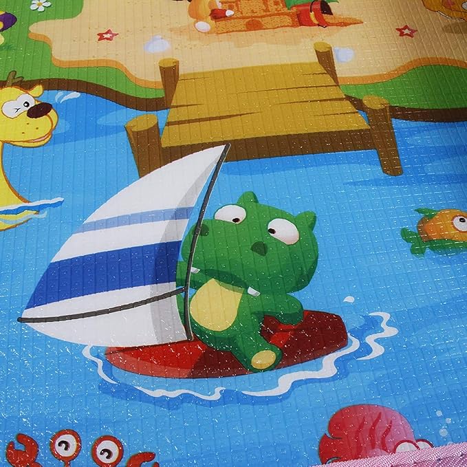 SIMPVALE Thicken(0.4") Baby Play Mat for Floor, 70.8"x47.2" Foam Baby Crawling Mat, Reversible Waterproof & Foldable Infant Floor Mat for Toddlers Playtime
