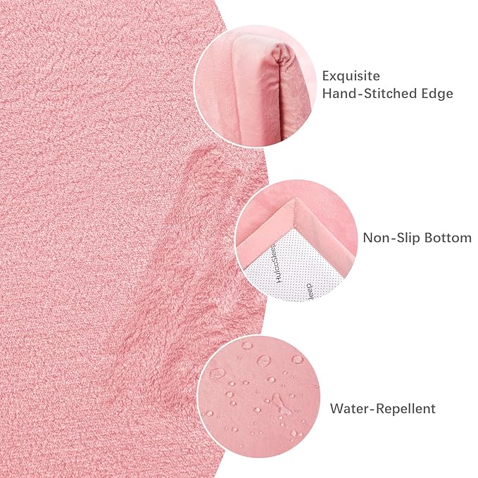 Huloo Sleep 2" Thick Extra Safety Baby Play Mat for Floor,Ultra Soft Elasti-Foam 50x50 Playpen Mat for Toddlers Infant Kids,Non-Slip Backing Safe for Crawling&Tummy Time,Tatami Style (Pink)